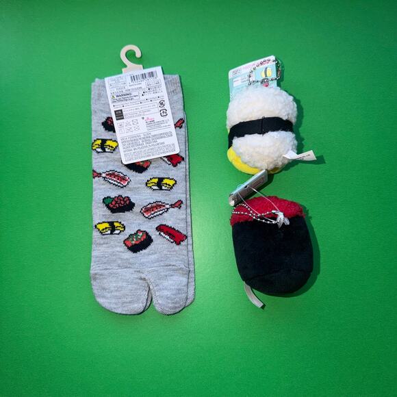 Tabi Gray Grey Sushi Socks Plush Egg Tamago Tuna Roll Keychain Charm Margiela - Picture 2 of 15
